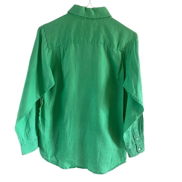 Children’s Place Kelly Green Buttondown Linen size large 10-12 - Picture 2 of 5